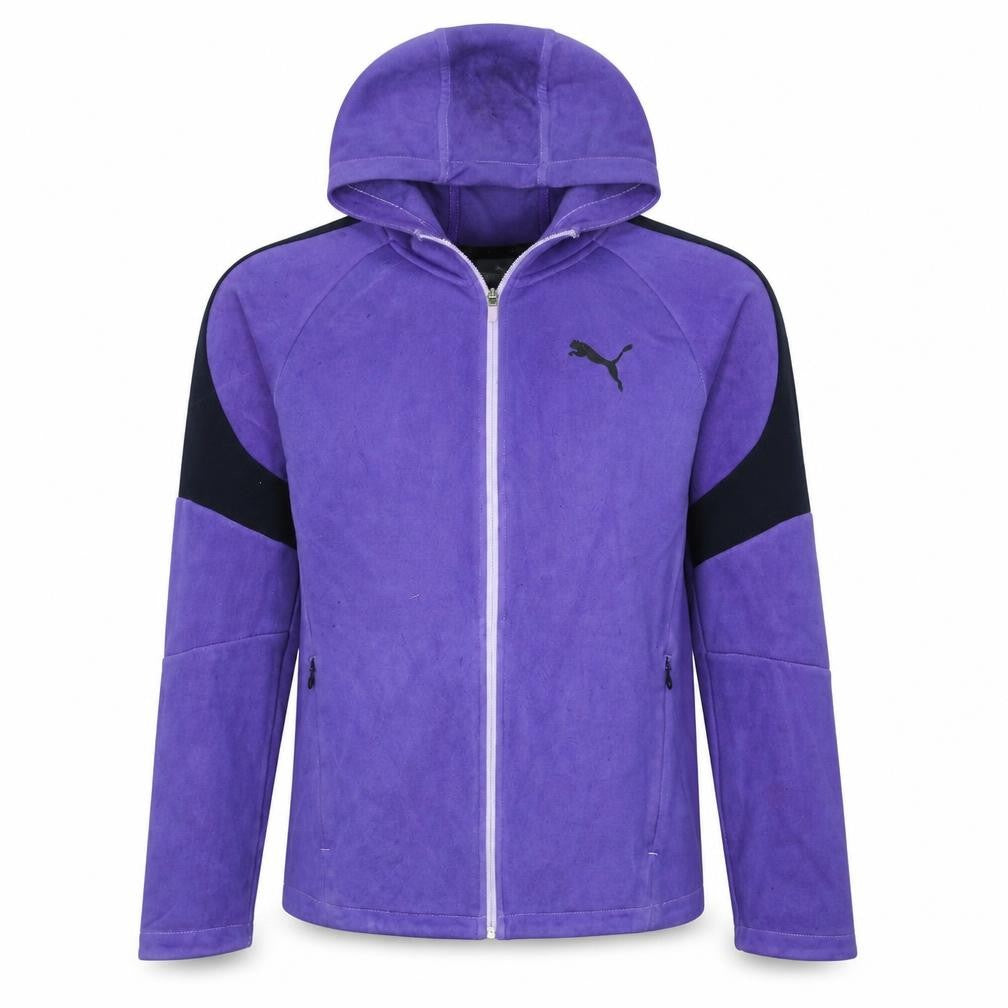 Front view of Puma Men's Purple Full Zip Hooded Fleece Hoodie, size M