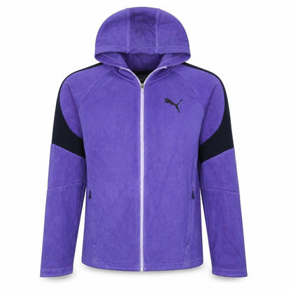 Front view of Puma Men's Purple Full Zip Hooded Fleece Hoodie, size M