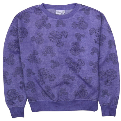 Disney Women Purple Mickey Mouse Pullover Sweatshirt XS
