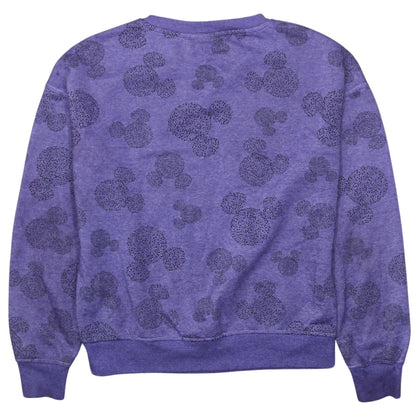Disney Women Purple Mickey Mouse Pullover Sweatshirt XS