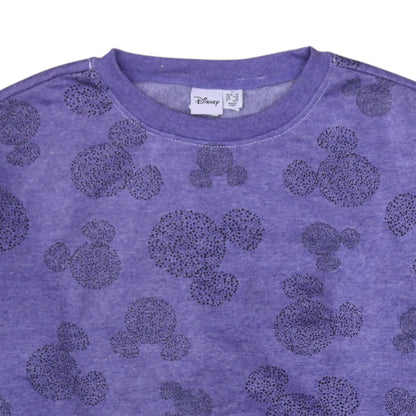 Disney Women Purple Mickey Mouse Pullover Sweatshirt XS
