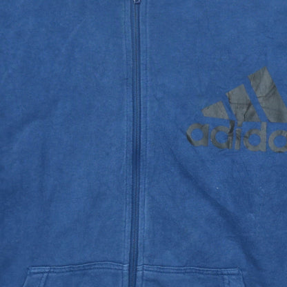 Adidas Men's Blue XL Full Zip Hoodie Sweatshirt Sportswear