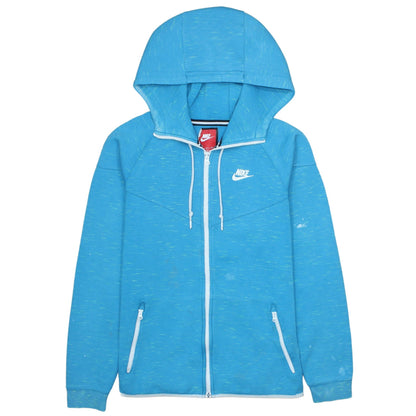 Nike Men’s Blue Full Zip Hoodie Size S Regular Fit Logo Sweatshirt
