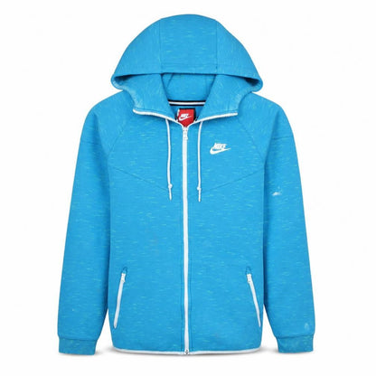 Nike Men’s Blue Full Zip Hoodie Size S Regular Fit Logo Sweatshirt