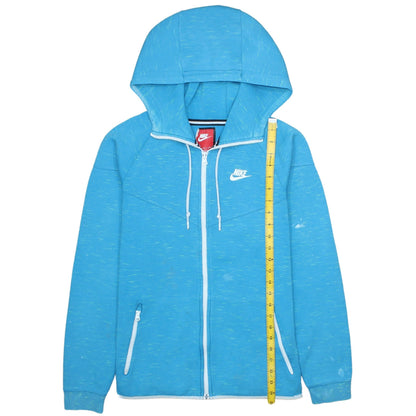 Nike Men’s Blue Full Zip Hoodie Size S Regular Fit Logo Sweatshirt