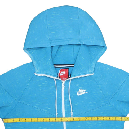 Nike Men’s Blue Full Zip Hoodie Size S Regular Fit Logo Sweatshirt