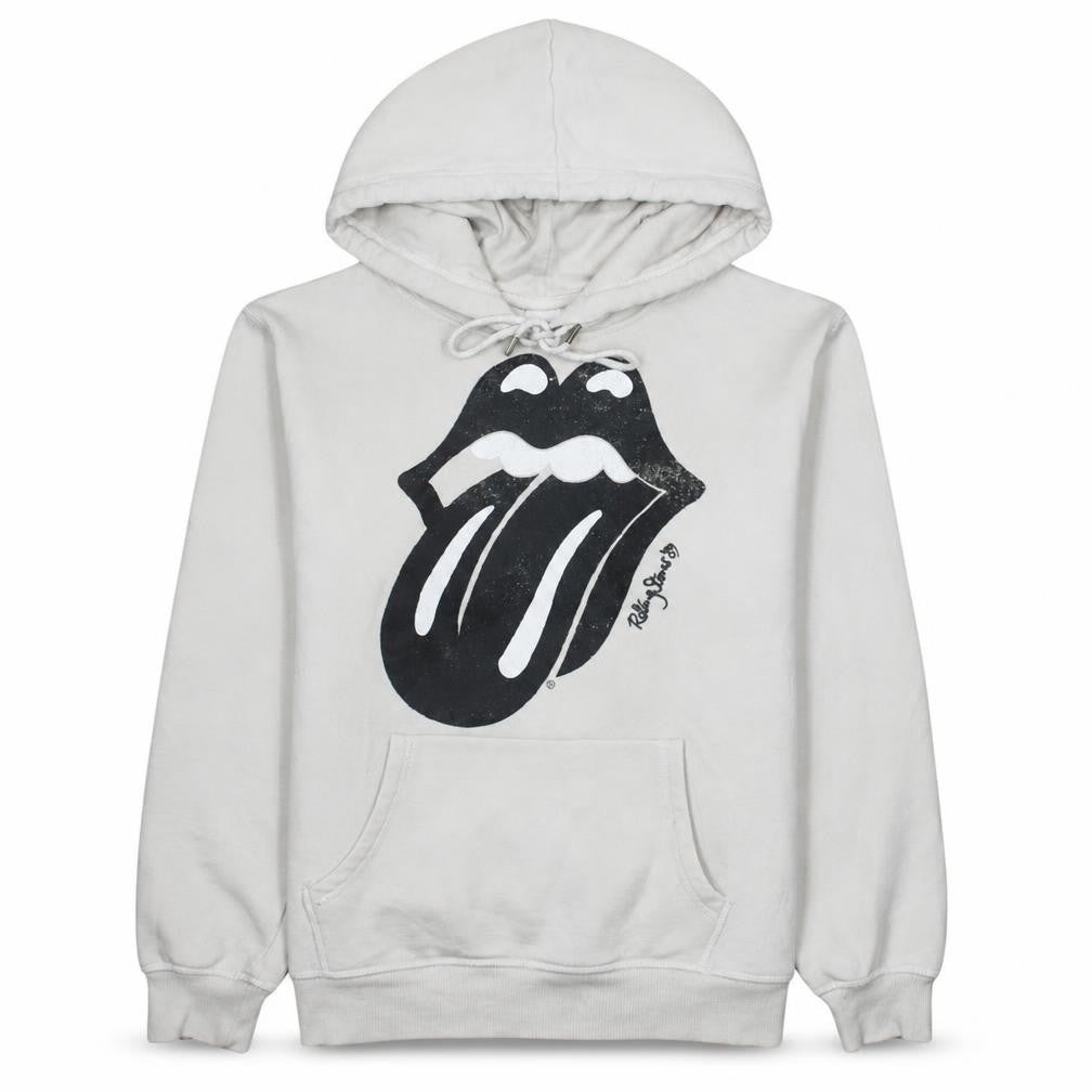 H&M Women White Rolling Stones Hoodie Size S Pullover Graphic Print