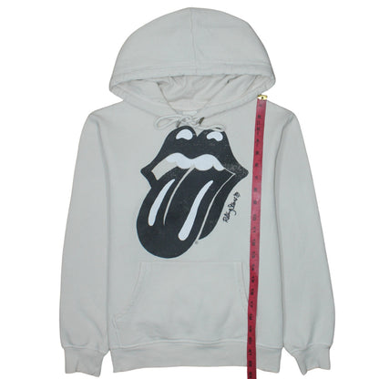 H&M Women White Rolling Stones Hoodie Size S Pullover Graphic Print