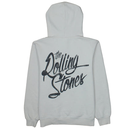 H&M Women White Rolling Stones Hoodie Size S Pullover Graphic Print