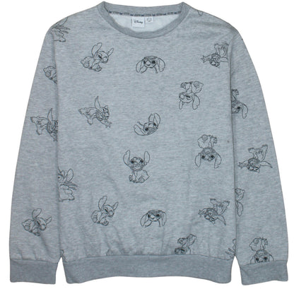 Disney Primark Women Grey Stitch Sweatshirt L Long Sleeve Pullover