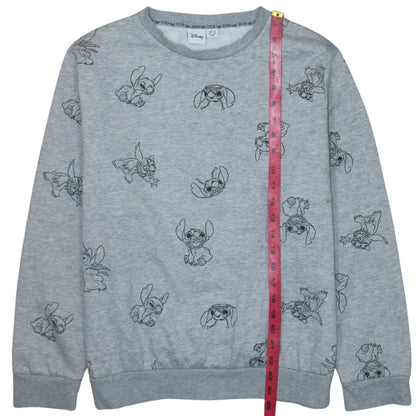 Disney Primark Women Grey Stitch Sweatshirt L Long Sleeve Pullover
