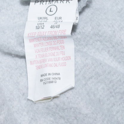 Disney Primark Women Grey Stitch Sweatshirt L Long Sleeve Pullover