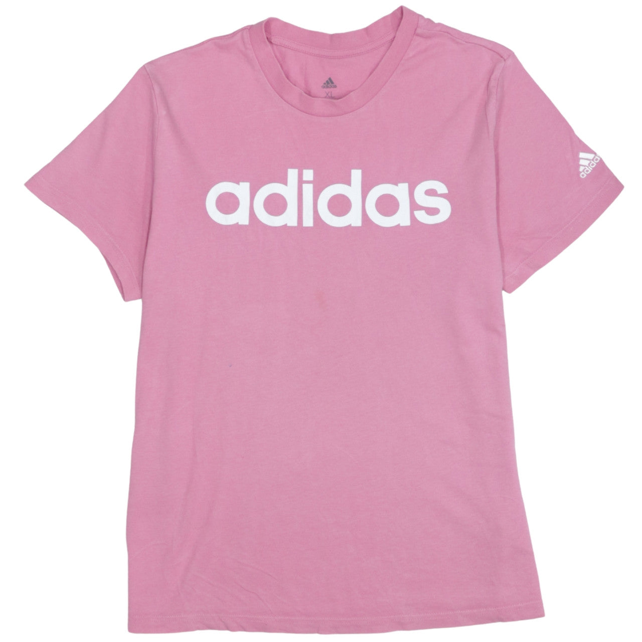 Adidas Women's Pink XL Crew Neck Short Sleeve Cotton T-Shirt