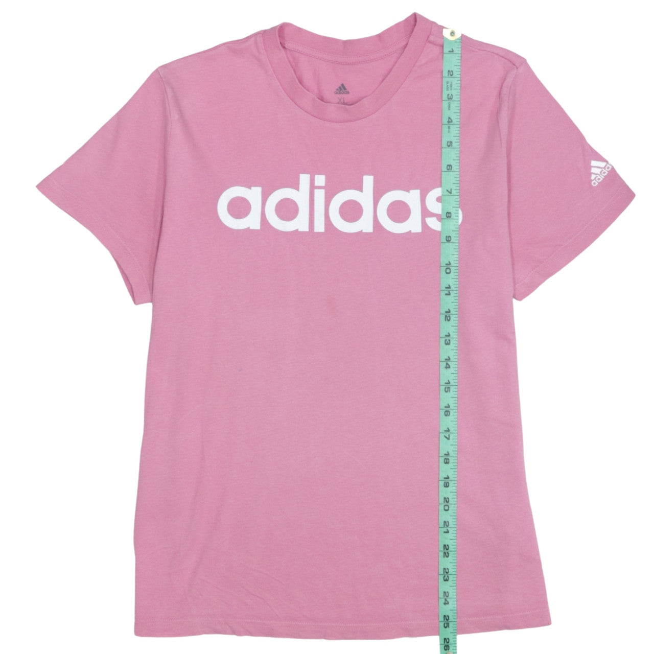 Adidas Women's Pink XL Crew Neck Short Sleeve Cotton T-Shirt