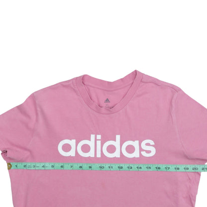 Adidas Women's Pink XL Crew Neck Short Sleeve Cotton T-Shirt