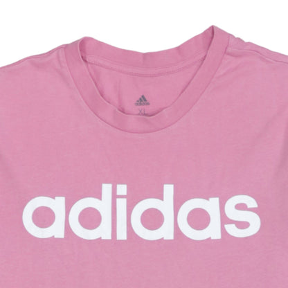 Adidas Women's Pink XL Crew Neck Short Sleeve Cotton T-Shirt