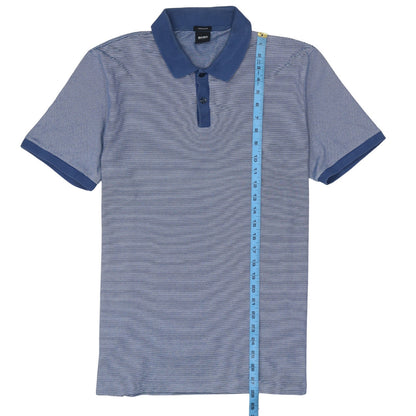 Hugo Boss Men’s Blue Striped Regular Fit Polo Shirt Size M