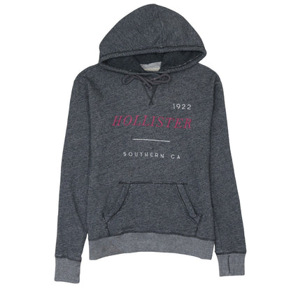 Hollister Women’s Grey Pullover Hoodie Small Graphic Print Cotton Blend
