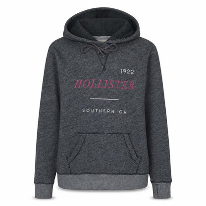 Hollister Women’s Grey Pullover Hoodie Small Graphic Print Cotton Blend