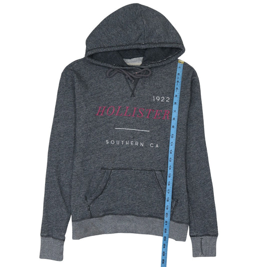 Hollister Women’s Grey Pullover Hoodie Small Graphic Print Cotton Blend