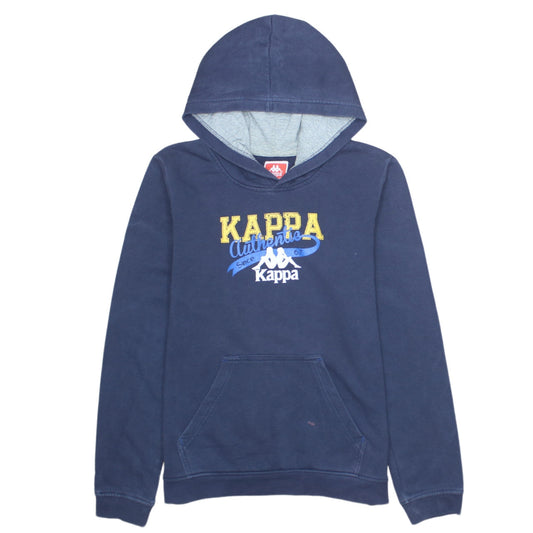 Kappa Boys Blue Printed Pullover Hoodie 14 Years 164cm Regular Fit