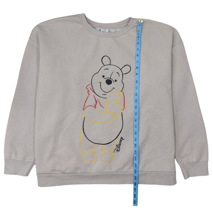 Disney Winnie the Pooh Women Grey Sweatshirt 2XL Cotton Crew Neck