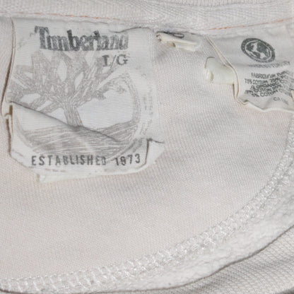 Timberland Men's Ivory Pullover Sweatshirt Size L Graphic Logo