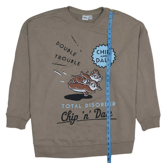 Disney Women’s Brown Chip 'n' Dale Graphic Pullover Sweatshirt XL
