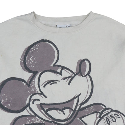 Disney Primark Women Beige Mickey Mouse Pullover Sweatshirt UK 10/12