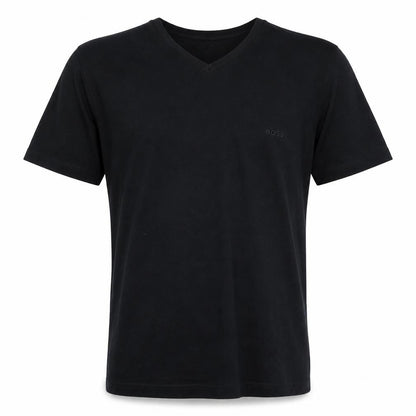 BOSS Men's Black V-Neck Cotton T-Shirt Size L Regular Fit