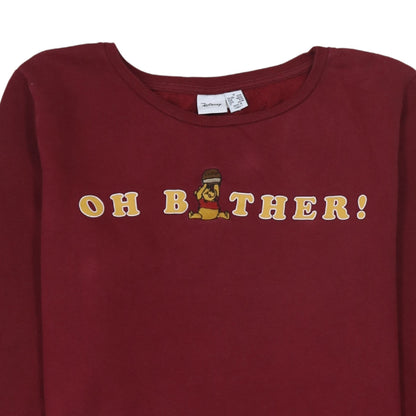 Disney Primark Women's Red Winnie the Pooh Pullover Sweatshirt Size M 12/14
