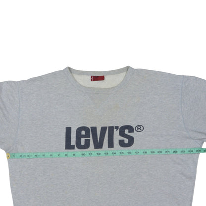 Levi's Men's Grey Logo Crew Neck Pullover Sweatshirt Size L