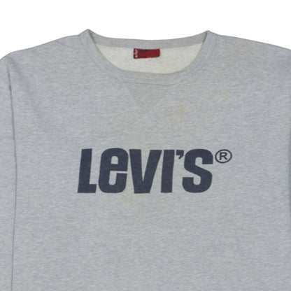 Levi's Men's Grey Logo Crew Neck Pullover Sweatshirt Size L