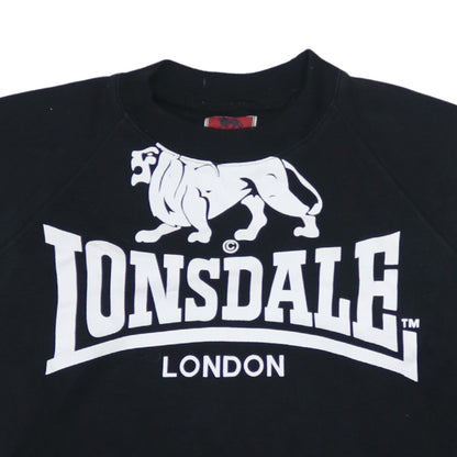 Lonsdale Men's Black Crew Neck Logo Sweatshirt Size M