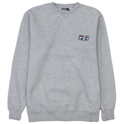 Fila Men's Grey Pullover Sweatshirt Small Crew Neck Logo Athletic Fit