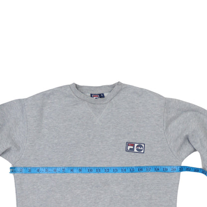 Fila Men's Grey Pullover Sweatshirt Small Crew Neck Logo Athletic Fit