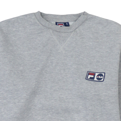 Fila Men's Grey Pullover Sweatshirt Small Crew Neck Logo Athletic Fit