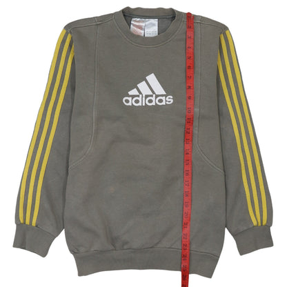 Adidas Men's Grey Sweatshirt M Pullover Crew Neck Logo Sportswear