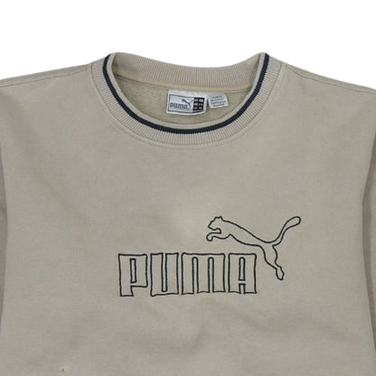 Puma Women's Beige Crew Neck Pullover Sweatshirt Size 16