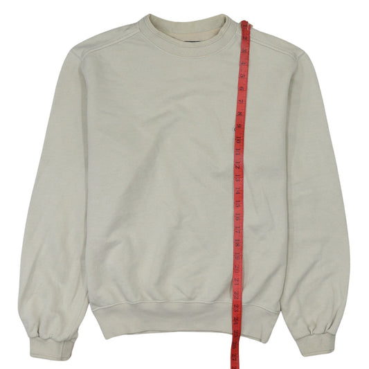 Champion Men's Beige Small Pullover Sweatshirt Crew Neck Embroidered Logo