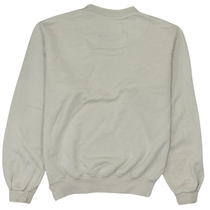 Champion Men's Beige Small Pullover Sweatshirt Crew Neck Embroidered Logo