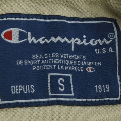 Champion Men's Beige Small Pullover Sweatshirt Crew Neck Embroidered Logo