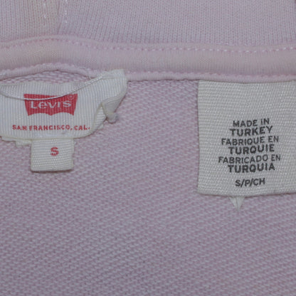 Levi's Women White Pullover Hoodie S Logo Print Casual Cotton Blend