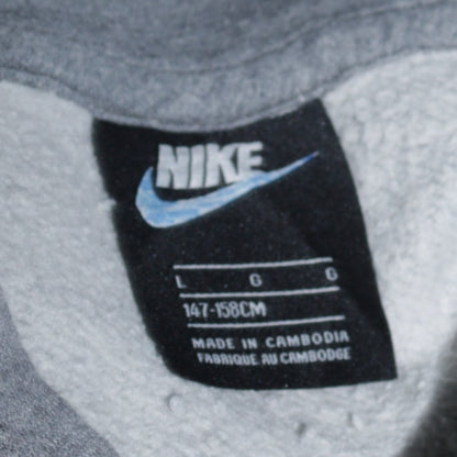 Nike Boys Grey Pullover Hoodie L 147-158cm Cotton Blend Fleece Sweatshirt