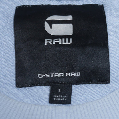 G-Star RAW Men's Blue Graphic Logo Crew Neck Sweatshirt Size L