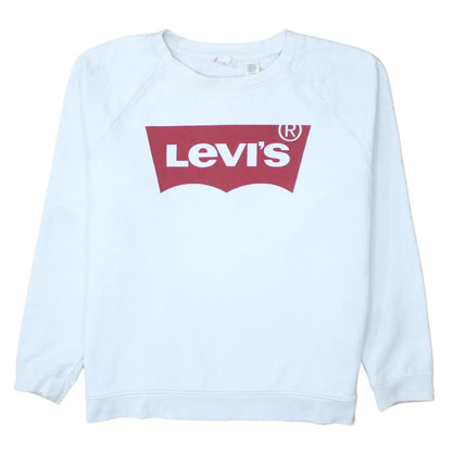 Levi's Mens White XL Crew Neck Graphic Logo Pullover Sweatshirt