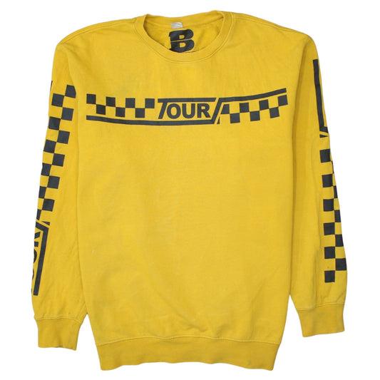 Bieber Unisex Yellow Crew Neck Tour Sweatshirt Size M Cotton