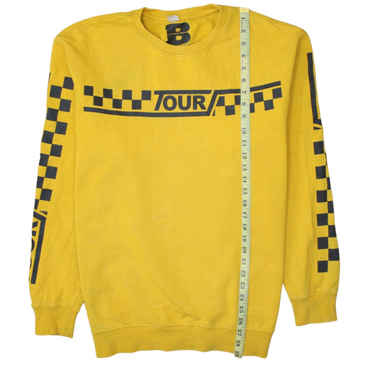 Bieber Unisex Yellow Crew Neck Tour Sweatshirt Size M Cotton