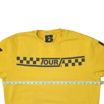 Bieber Unisex Yellow Crew Neck Tour Sweatshirt Size M Cotton