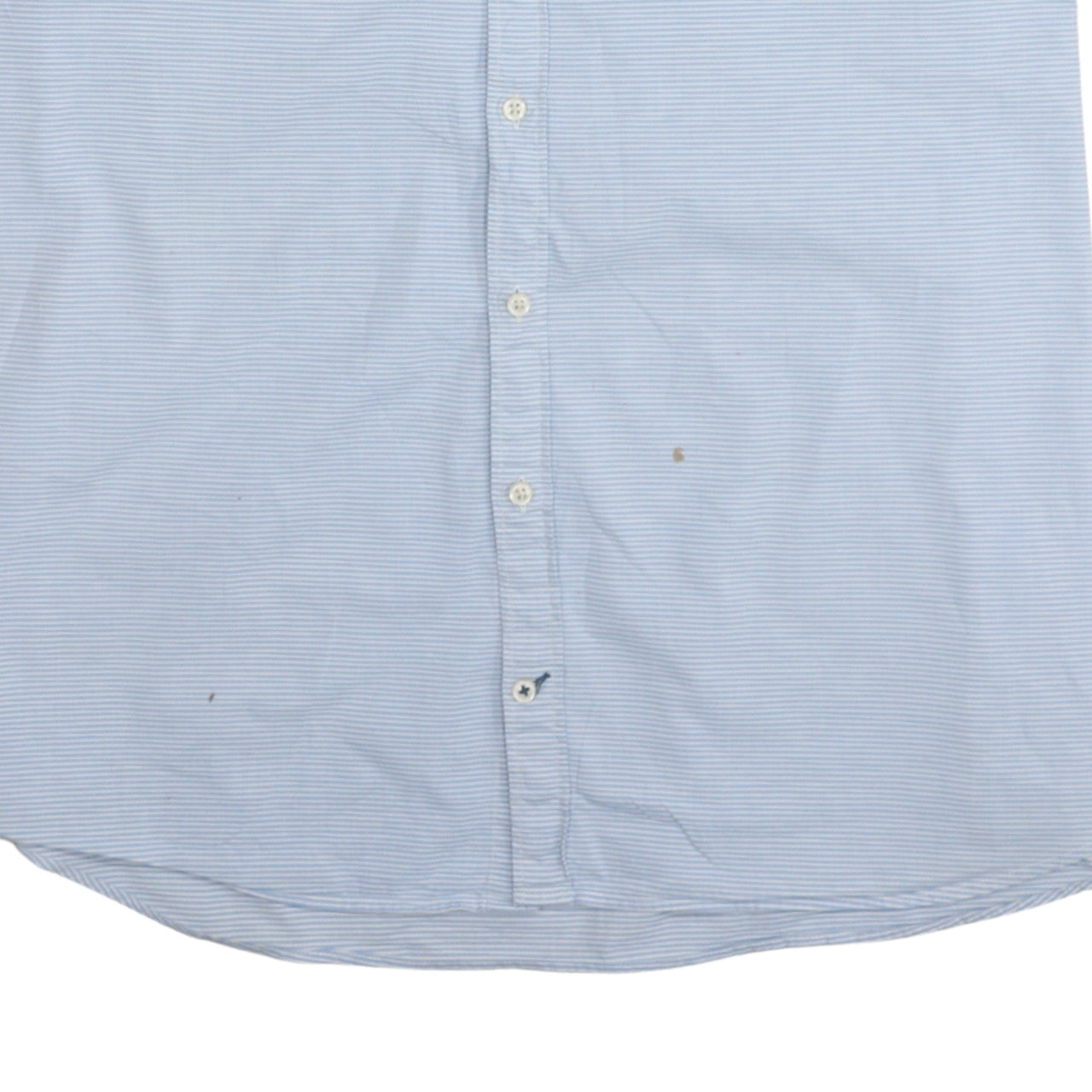 Tommy Hilfiger Men's Blue Striped 2XL Short Sleeve Button-Up Shirt